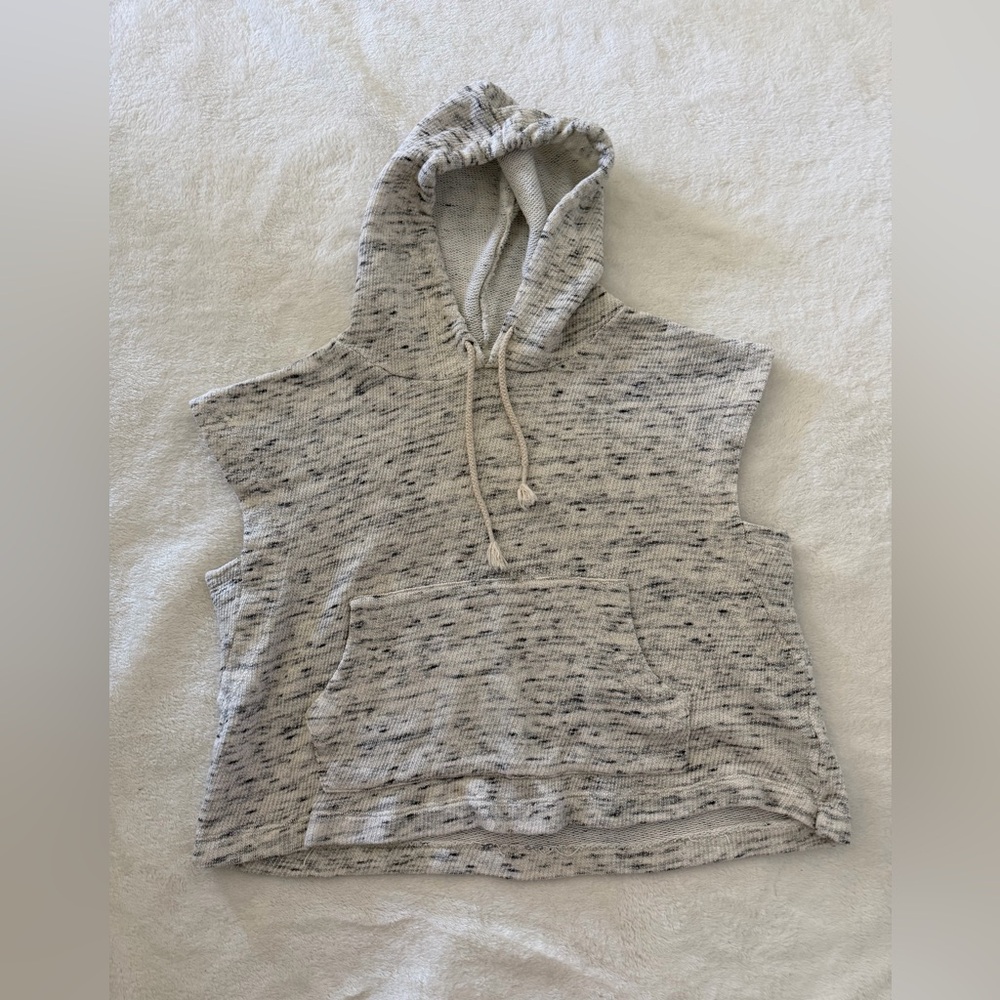 Wonderly Speckled Gray Sleeveless Hoodie